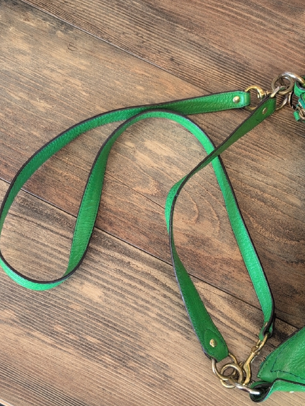 Coach Vintage Green Pebbled Leather Poppy Avery Hobo Crossbody Bag          M357 - Picture 9 of 16